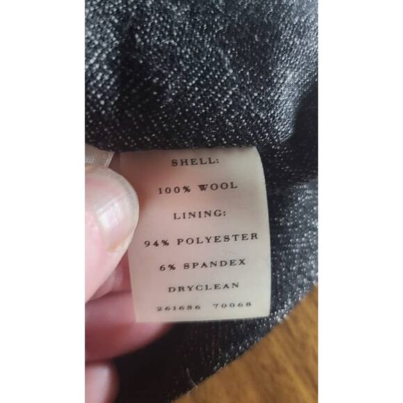 Ann Taylor black white wool front zipper skirt - 0 - Picture 4 of 4